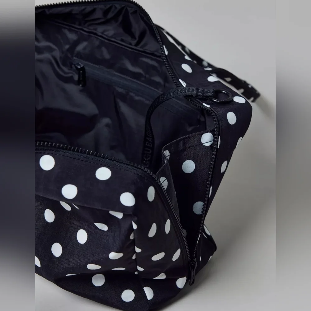 BAGGU Black and White Polka Dot Shoulder Bag